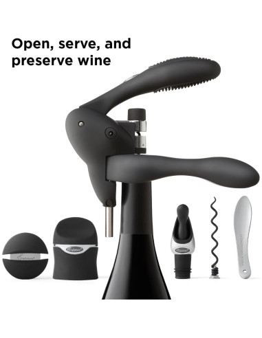 Kit de herramientas para vino Rabbit 6 piezas negro