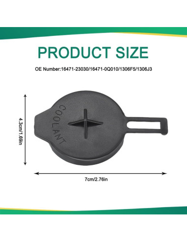 Tapa de refrigerante HQRNYP para Toyota Corolla 2014-2019
