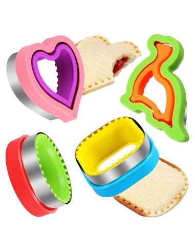 Cortador y Sellador de Sándwiches HINZER 4 Pcs Formas Divertidas
