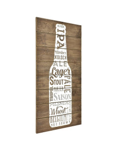 Arte de Pared MCS Variedades de Cerveza 50,8x25,4 cm Marrón 2