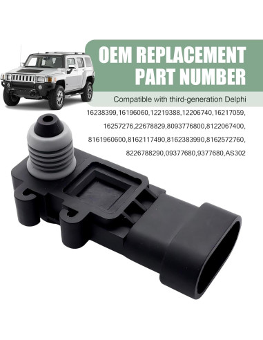 Sensor de Presión Automotriz Bookeel Compatible Delphi III