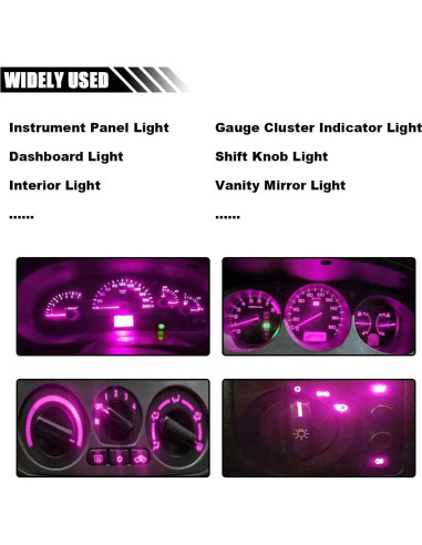 10 Bombillas LED T10 194 Joycourt para Tablero de Coche Rosa