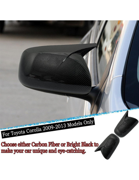 Cubierta de Espejo Lateral MUXEE para Toyota Corolla 2009-2013 - Fibra de Carbono Cubierta de Espejo Lateral MUXEE para Toyota Corolla 2009-2013 - Fibra de Carbono