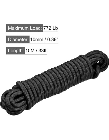 Cuerda trenzada de polipropileno MECCANIXITY 10M 10mm Negra
