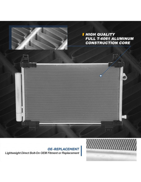Condensador de Aire Acondicionado Auto Dynasty Toyota Yaris 2015-2019 Condensador de Aire Acondicionado Auto Dynasty Toyota Yaris 2015-2019