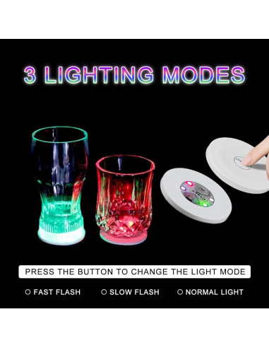 Posavasos LED AUSTUFF 25 Pcs Iluminados Multicolor