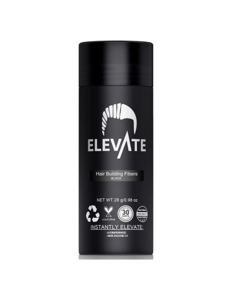 Fibras para Cabello Elevate 28g - Engrosar y Ocultar Calvicie Negro Fibras para Cabello Elevate 28g - Engrosar y Ocultar Calvicie Negro