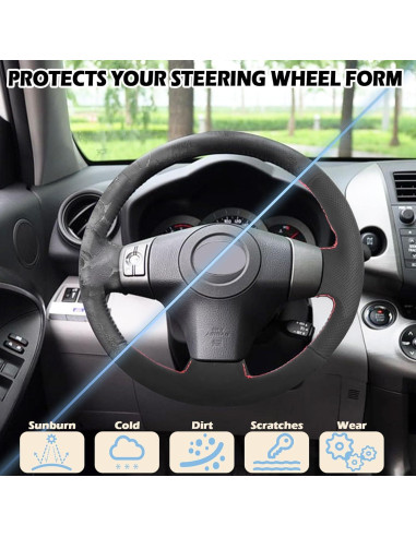 Cubierta de Volante de Cuero Microfibra VKGUG para Toyota