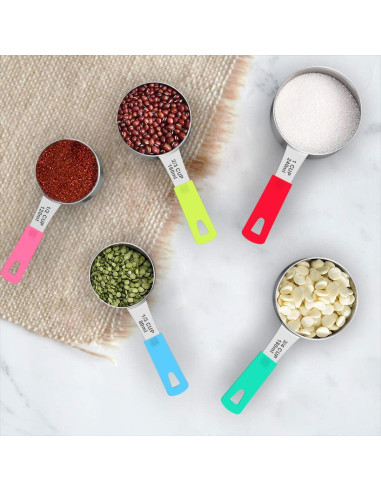 Conjunto de 8 Tazas Medidoras Wildone Acero Inoxidable Multicolor