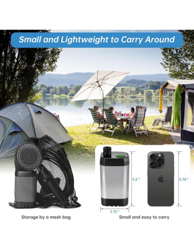 Ducha Portátil AlpsWolf 6000mAh para Camping y Playa