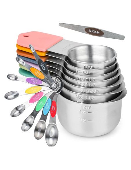 Juego de Tazas y Cucharas Medidoras Smithcraft 16 Acero Inoxidable Juego de Tazas y Cucharas Medidoras Smithcraft 16 Acero Inoxidable
