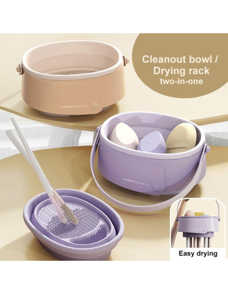 Bolsa de limpieza de brochas DEYUNQIANG 3 en 1 silicona khaki Bolsa de limpieza de brochas DEYUNQIANG 3 en 1 silicona khaki