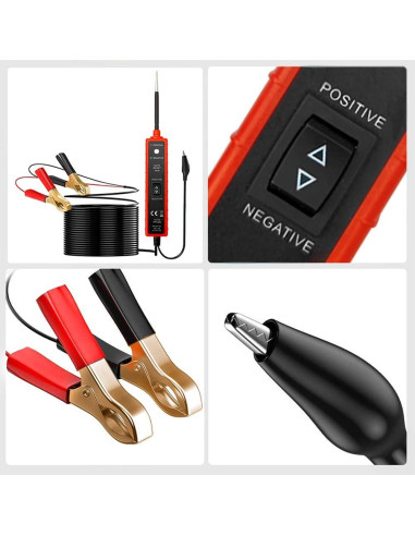 Probador de Circuito Automotriz Svzadipe 6-24V DC 4.88m Rojo