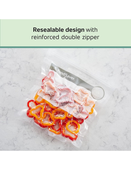 Bolsas al Vacío FoodSaver 18 Cuartos Reutilizables Bolsas al Vacío FoodSaver 18 Cuartos Reutilizables