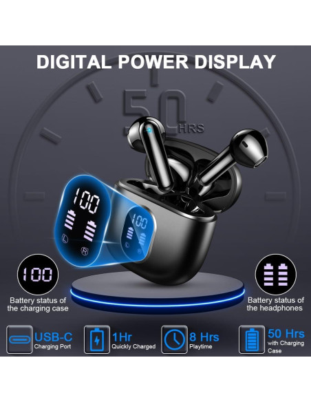 Auriculares Inalámbricos Drsaec I52-NEW Bluetooth 5.3 50H IP7 Auriculares Inalámbricos Drsaec I52-NEW Bluetooth 5.3 50H IP7