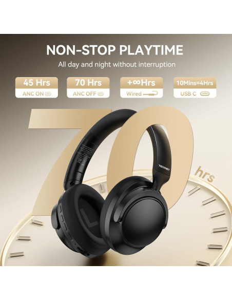 Auriculares TECKNET TK-HS013 Inalámbricos con ANC 70H Auriculares TECKNET TK-HS013 Inalámbricos con ANC 70H