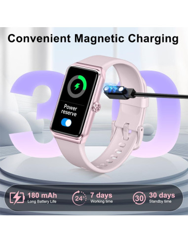 Rastreador de Fitness Auxiou Rosa - Reloj Inteligente 1.47"