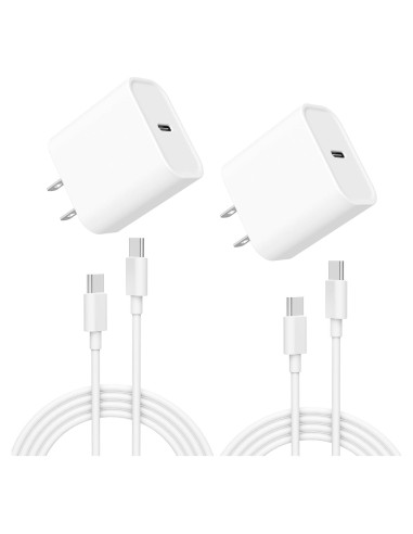 Cargador Rápido 20W USB-C YYDBS + 2 Cables 6 pies