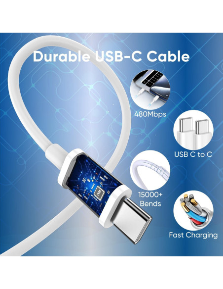Cargador Rápido USB C 30W para iPhone 15 16 + Cable 3M Cargador Rápido USB C 30W para iPhone 15 16 + Cable 3M