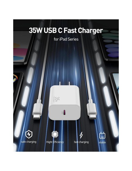 Cargador Rápido USB C 35W para iPad Pro y Air - Blanco Cargador Rápido USB C 35W para iPad Pro y Air - Blanco