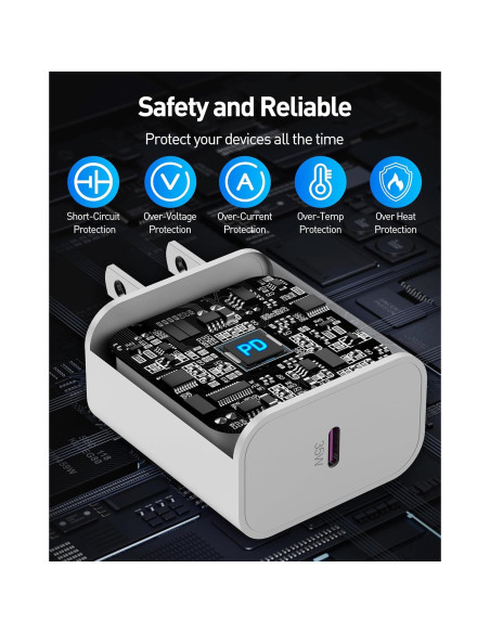 Cargador Rápido USB C 35W para iPad Pro y Air - Blanco Cargador Rápido USB C 35W para iPad Pro y Air - Blanco