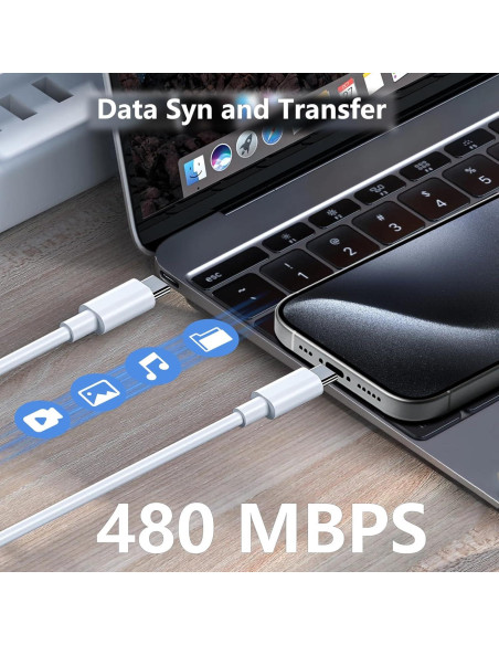 Cargador Rápido 20W USB C a C 10FT 2Pack para iPhone 16 15 Cargador Rápido 20W USB C a C 10FT 2Pack para iPhone 16 15