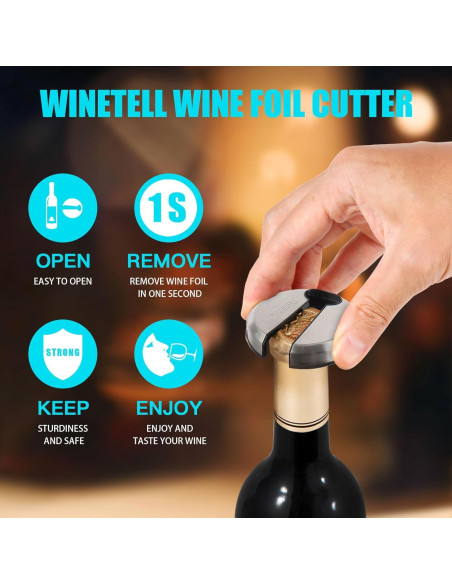 Cortador de Foil para Vino WINETELL Acero Inoxidable 6cm Cortador de Foil para Vino WINETELL Acero Inoxidable 6cm