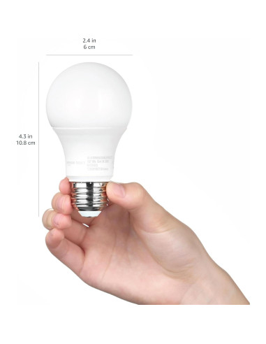 Bombilla LED exterior Amazon Basics 9W con sensor 5000K E26 2 unidades