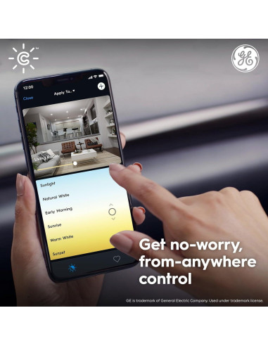 Bombillas LED inteligentes GE Cync A19, 2 Paquete, Bluetooth/Wi-Fi