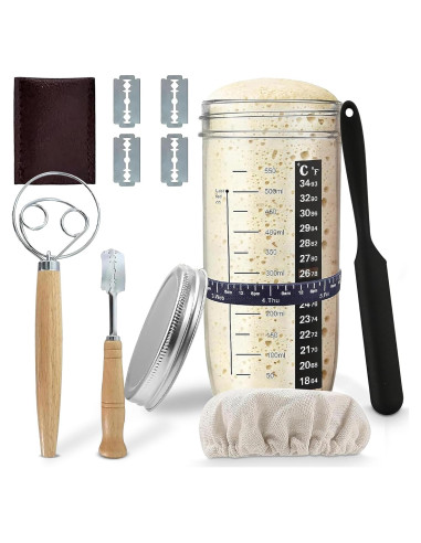 Kit de Masa Madre Sensory4u - Tarro, Cuchilla y Utensilios