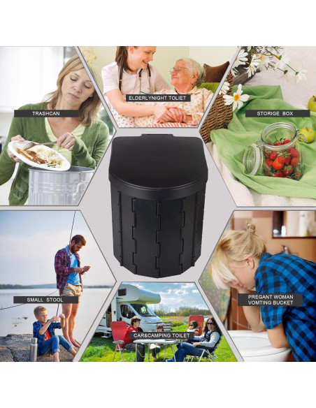 Inodoro Plegable KINSPORY para Camping y Emergencias Inodoro Plegable KINSPORY para Camping y Emergencias