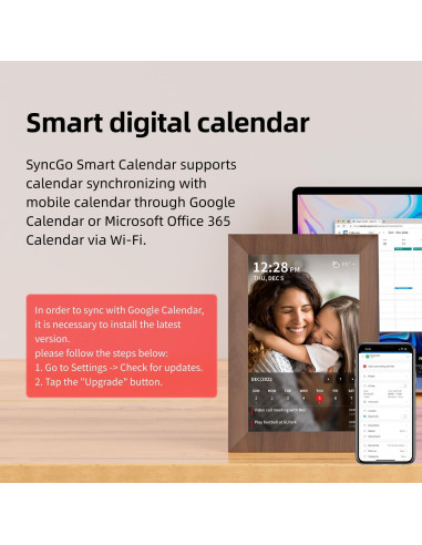 Calendario Digital Inteligente 10.1" Wi-Fi MingYa - Fotos y Google Calendar