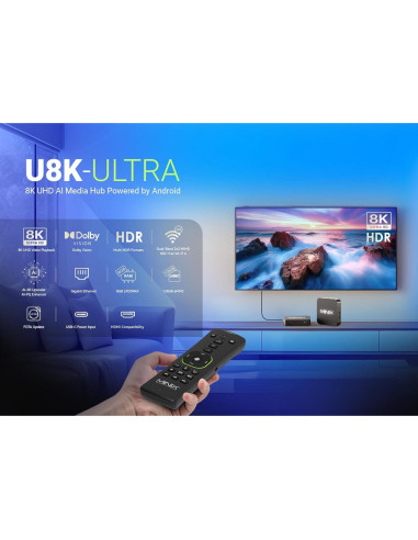 Reproductor de Medios Android MINIX U8K-ULTRA 8GB RAM 128GB