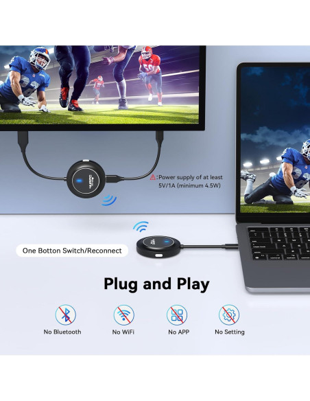 Transmisor y receptor HDMI inalámbrico 4K 4URPC SP004K Transmisor y receptor HDMI inalámbrico 4K 4URPC SP004K