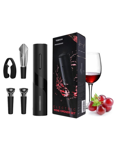 Abridor de Vino Eléctrico TEBIKIN con Accesorios y Aerador