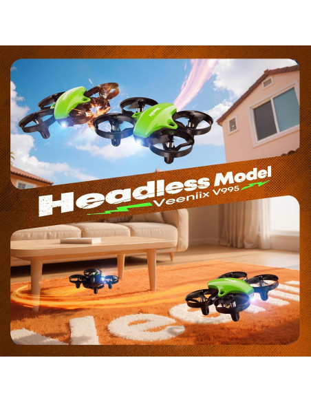 Dron Mini Veeniix V995 Verde para Niños - Vuelo 3D y Acrobacias Dron Mini Veeniix V995 Verde para Niños - Vuelo 3D y Acrobacias