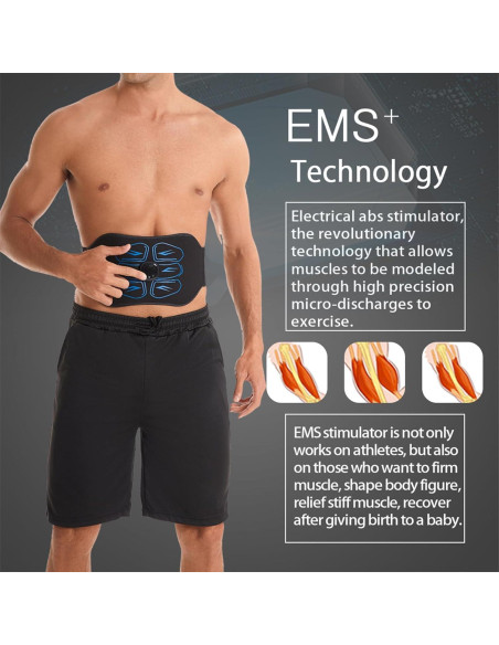 Estimulador Muscular EMS Ruszoaer Cinturón Abdominal Azul Estimulador Muscular EMS Ruszoaer Cinturón Abdominal Azul