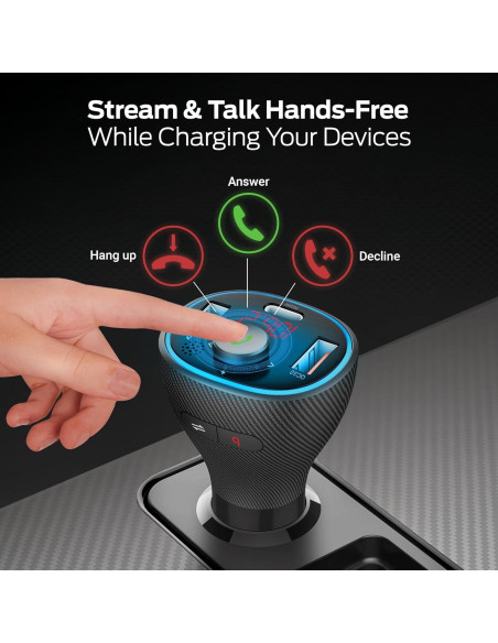 Transmisor FM Bluetooth Monster con Cargador USB 20W y Graves Transmisor FM Bluetooth Monster con Cargador USB 20W y Graves