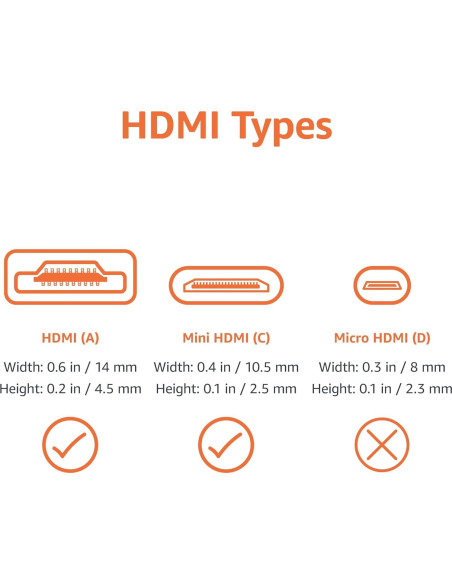 Cable Mini HDMI a HDMI Amazon Basics 1.83 m Alta Velocidad Negro Cable Mini HDMI a HDMI Amazon Basics 1.83 m Alta Velocidad Negro