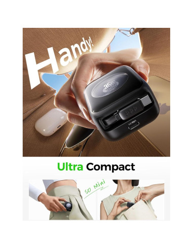 Cargador de Pared Retráctil 35W GaN3 Threekey USB-C para Viajes