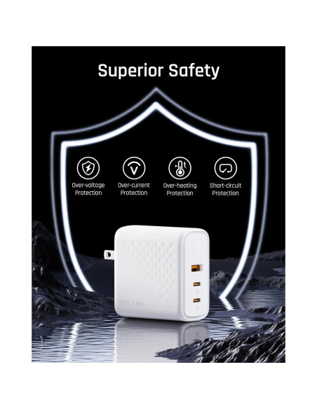 Cargador de Pared VOLTME 100W GaN III USB-C Plegable Cargador de Pared VOLTME 100W GaN III USB-C Plegable