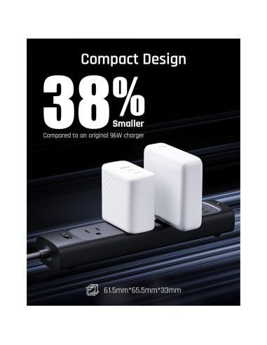Cargador de Pared VOLTME 100W GaN III USB-C Plegable