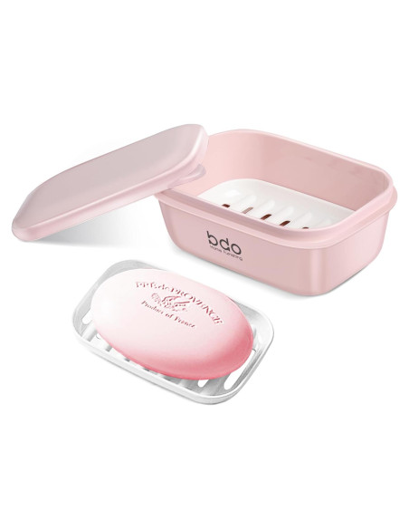 Estuche de Jabón de Viaje PEISAINOX Rosa a Prueba de Fugas Estuche de Jabón de Viaje PEISAINOX Rosa a Prueba de Fugas