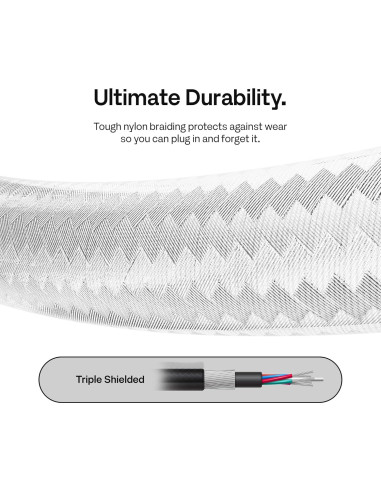 Cable HDMI 2.1 Pixio Blanco 3.05 m Ultra Alta Velocidad 8K