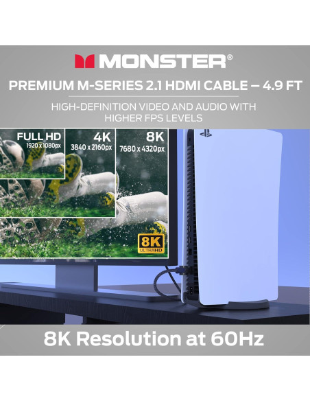 Cable HDMI 2.1 Monster M-Series 1.49 m 8K 48 Gbps Cable HDMI 2.1 Monster M-Series 1.49 m 8K 48 Gbps