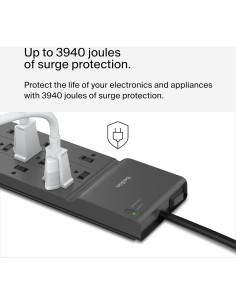 Protector de Sobretensión Belkin 8 Salidas 3550 Julios 1.83m 2