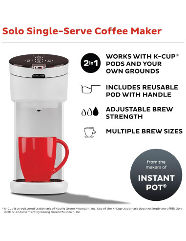 Cafetera de una sola porción Instant Pot Blanca 1.18L