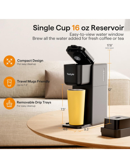 Cafetera Tastyle K320IT Compacta 4 Estilos 0.47L Negra Cafetera Tastyle K320IT Compacta 4 Estilos 0.47L Negra