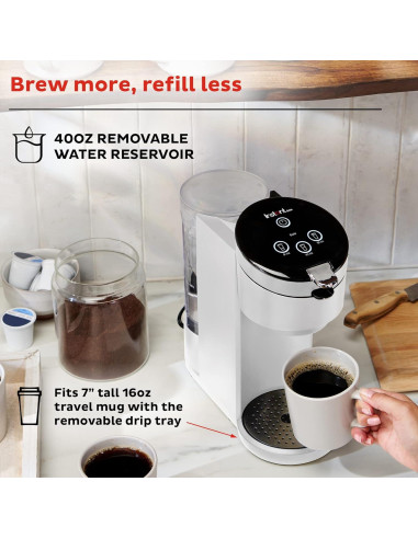 Cafetera de una sola porción Instant Pot Blanca 1.18L