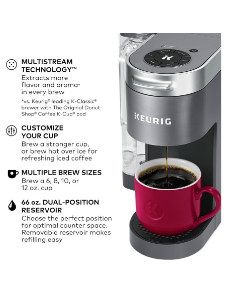 Cafetera de una sola porción Keurig K-Supreme Gris 1.96L Cafetera de una sola porción Keurig K-Supreme Gris 1.96L